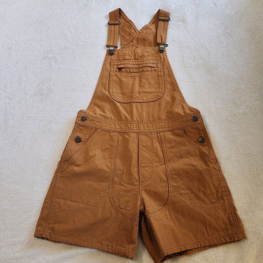 Patagonia Women's Stand Up Canvas Overalls Shortalls - Umber Brown - Size Small